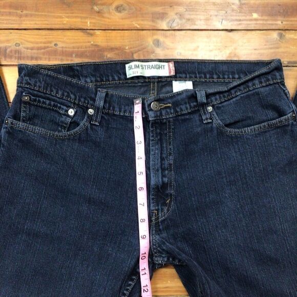 Men LEVIS 514 jeans 36 Style slim straight stretchy dark blue denim denim casual - Picture 9 of 12